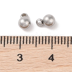 変色しない304ステンレススチールチャーム  丸いチャーム  ステンレス鋼色  6.5x4mm  穴：1.2mm&nbsp;STAS-G336-04B-P