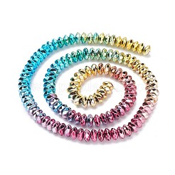 Rainbow Color Electroplate Non-magnetic Synthetic Hematite Beads Strands&nbsp;G-L489-F02