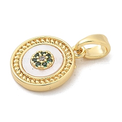 Brass Micro Pave Cubic Zirconia Pendents&nbsp;KK-M303-01G-02