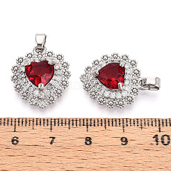 Brass Micro Pave Cubic Zirconia Pendants&nbsp;KK-T074-74P