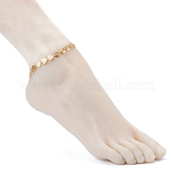 Brass Flat Round Link Chain Anklet&nbsp;AJEW-AN00404