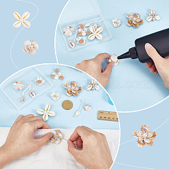 10個 10スタイル フェルト 天然シェルビーズ 装飾アクセサリー  混合図形  プラスチック模造パールと  DIY服用  バッグ  パンツ  靴の装飾  貝殻色  23~50mm  1個/スタイル&nbsp;DIY-PH0033-48