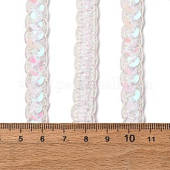 フィリグリーポリエステルグリッターレーストリム  ホームテキスタイル装飾用のウェーブトリミング  ホワイト  1/2インチ（12mm）  約80.00~90.00ヤード（73.15~82.296m）/ロール&nbsp;OCOR-Z007-10A