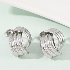 304ステンレススチールスタッドピアス  ステンレス鋼色  18x15mm&nbsp;EJEW-S265-04P