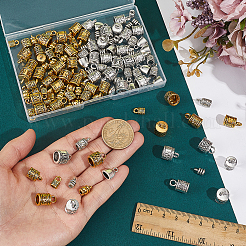 125Pcs 10 Styles Tibetan Style Alloy Cord Ends&nbsp;FIND-PH0038-44