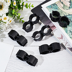 プラスチック二重管クランプ  パイプクランプ接続  シェルフ ポール コネクタ  ブラック  67.5x29x22mm  内径：23.5mm&nbsp;LS-FIND-WH0036-40