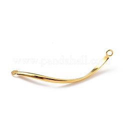 304ステンレススチールリンクコネクター  ツイスト  18KGP本金メッキ  42x2x1mm  穴：2mm&nbsp;STAS-F230-04G-A
