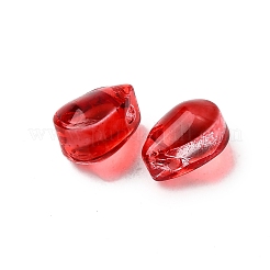 ガラスビーズ  ティアドロップ  ファイヤーブリック  6x4x4mm  穴：1mm&nbsp;GLAA-D303-02J