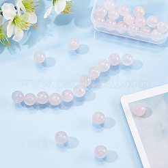天然の丸いローズクォーツビーズ連売り  10mm  穴：1mm  約37個/連  14.9インチ  1連 /箱&nbsp;G-OC0001-59