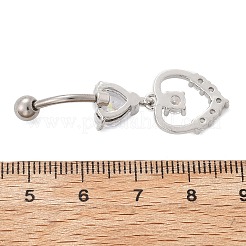 Alloy Crystal Rhinestone Dangle Curved Barbell Belly Rings&nbsp;LS-AJEW-R007-04P-06