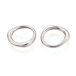 304ステンレススチールチャーム  ナゲット  ステンレス鋼色  11x10x2mm  穴：8.5x8mm&nbsp;STAS-T069-88P-01