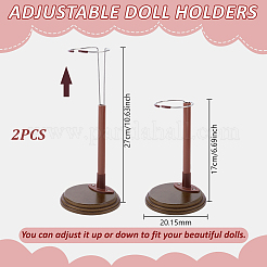 2Pcs Pine Wood Doll Stands&nbsp;ODIS-GA0001-81