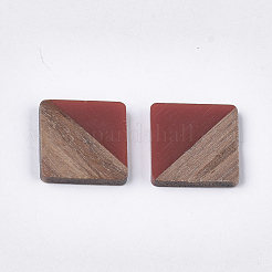 Resin & Walnut Wood Cabochons&nbsp;RESI-S358-A-90B