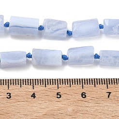 天然石ブルーレースアゲートビーズ連売り  コラム  多面カット  9.5~13x4.5~8x4~7.5mm  穴：0.8~1mm  約28~34個/連  15.35~15.94''（39~40.5センチメートル）&nbsp;G-C270-K21