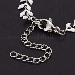 Enamel Wheat Link Chains Bracelet&nbsp;BJEW-P271-02P-04
