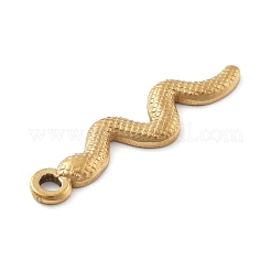 304ステンレスペンダント  スネークチャーム  18KGP本金メッキ  28.5x7x2mm  穴：2mm&nbsp;LS-STAS-I327-03G-02