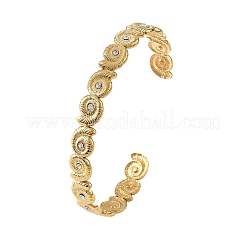 Ocean Theme 304 Stainless Steel & Cubic Zirconia Cuff Bangles for Women&nbsp;SA-CBA183D-13A-G