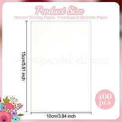 ナチュラルトレーシングペーパー  半透明の亜硫酸塩紙  長方形  ホワイト  150x100x10.5mm&nbsp;DIY-WH0488-03