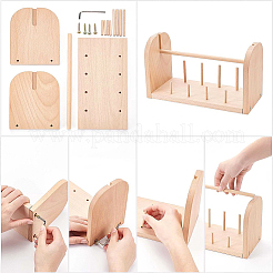 木製ミシン糸収納スタンドセット  鉄ネジと六角レンチ付き  バリーウッド  120x265x150mm&nbsp;TOOL-WH0002-05