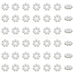 304ステンレススチールスペーサービーズ80個  花  粒状ビーズ  ステンレス鋼色  3x1mm  穴：0.8mm&nbsp;STAS-BBC0008-27D-P