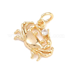 Brass Micro Pave Clear Cubic Zirconia Pendants&nbsp;KK-H273-36A-G