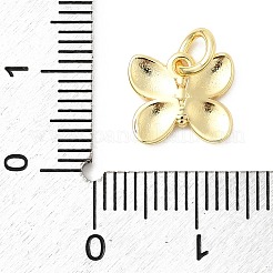 真鍮製チャーム  蝶  長持ちメッキ  ラックめっき  丸カン付き  18KGP本金メッキ  9x10.5x1.5mm  穴：3mm&nbsp;KK-C139-17G