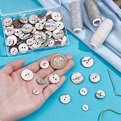 100Pcs 5 Styes 2-Hole Shell Buttons&nbsp;BUTT-PH0001-44