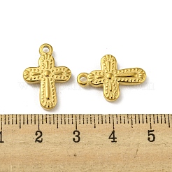 イオンプレーティング（IP）304ステンレスペンダント  クロスチャーム  18KGP本金メッキ  19x13.5x3mm  穴：1.8mm&nbsp;STAS-P341-16C-G