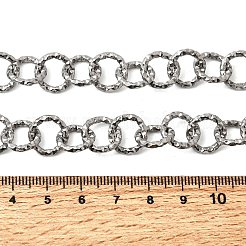 12mmレディース304ステンレススチールテクスチャリングリンクチェーンネックレス  変色しない  ステンレス鋼色  17.99インチ（45.7cm）&nbsp;NJEW-A067-04P