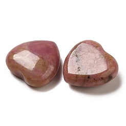 天然ロードナイトのカボション  ハート  15x15x6mm&nbsp;G-F776-02A-10