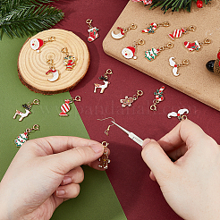 20Pcs 10 Styles Christmas Alloy Enamel Pendants Decorations&nbsp;PALLOY-FH00174