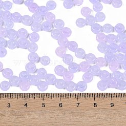 透明な色のガラスシードビーズ  ドーナツ  ライラック  6.5x3mm  穴：1.8mm  約1363個/ポンド&nbsp;SEED-P008-01B-05
