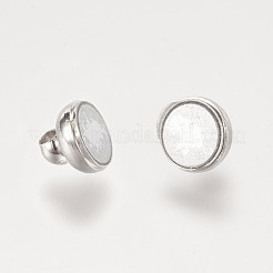 ループ付き真鍮製マグネットクラスプ  オーバル  カドミウムフリー＆ニッケルフリー＆鉛フリー  プラチナ  12x7mm  穴：1.5mm&nbsp;KK-H361-N-NR