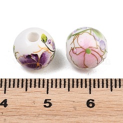 Printed Floral Printed Porcelain Beads&nbsp;PORC-T137-01B