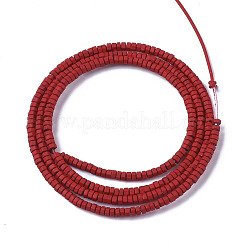 塗装非磁性合成ヘマタイトビーズ連売りスプレー  六角  レッド  2x1mm  穴：0.8mm  約330~335個/連  15.75インチ（40cm）&nbsp;G-R468-02A-07