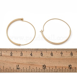 女性用304ステンレススチールリングフープピアス  18KGP本金メッキ  30x0.8x30mm&nbsp;X-EJEW-Q781-04G