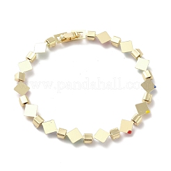 Rack Plating Iron Rhombus & Square Link Chains Bracelet&nbsp;BJEW-I300-09G