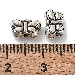 チベット風合金ビーズ  カドミウムフリー＆鉛フリー  蝶  アンティークシルバー  5.5x8.5x4mm  穴：1.2mm  約1428個/1000g&nbsp;FIND-A035-09AS