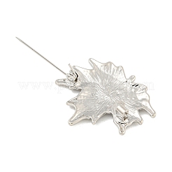 メープルリーフ型合金ブローチ  プラチナ  33.63x39.5mm&nbsp;JEWB-U006-04P