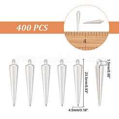 CCBプラスチックペンダント  コーン  プラチナ  23.5x4.5mm  穴：1.5mm  400個/箱&nbsp;CCB-DC0001-01