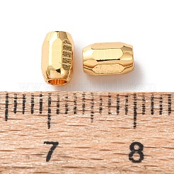 真鍮ビーズ  テクスチャードカラム  長持ちメッキ  鉛フリー＆カドミウムフリー  ラックめっき  24KGP本金メッキ  6x4mm  穴：2mm&nbsp;KK-C157-26G