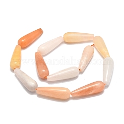 天然アベンチュリンビーズ連売り  水滴  オレンジ  30x10mm  穴：1.4mm  約13個/連  15.75''（40センチメートル）&nbsp;G-E576-45