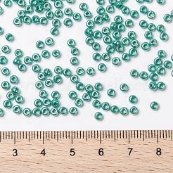 MIYUKIラウンドロカイユビーズ  日本製シードビーズ  （rr435)不透明なターコイズグリーンの光沢  8/0  3mm  穴：1mm  約19000~20500個/ポンド&nbsp;SEED-G008-RR0435