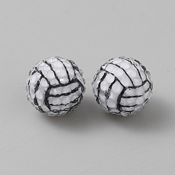 Sport Opaque Acrylic Beads&nbsp;MACR-CJC0004-31B