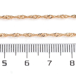 1.5mm Rack Plating Brass Singapore Chain Necklaces for Women Men&nbsp;MAK-L044-28KCG