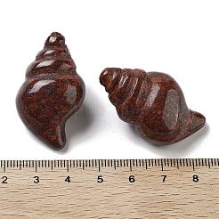 天然ゴマジャスパー彫刻人形  ホームオフィスのデスクトップ装飾用  シェル形状  36~38x20.5~22x17~19.5mm&nbsp;DJEW-L023-H19