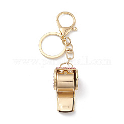 Shining Zinc Alloy Rhinestone Whistle Pendant Keychain&nbsp;LS-KEYC-O014-01G-03