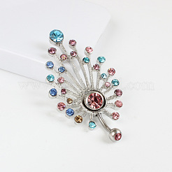 Alloy Colorful Rhinestone Flower Curved Barbell Bell Rings&nbsp;FS-WG57B25-01