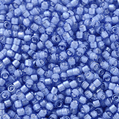 MIYUKIデリカビーズ  シリンダー  日本製シードビーズ  11/0  (db1784) ホワイトラインサファイアab  1.3x1.6mm  穴：0.8mm  約10000個/袋  50 G /袋&nbsp;SEED-X0054-DB1784