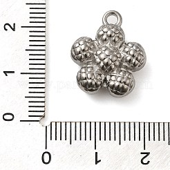 304ステンレスペンダント  花のチャーム  ステンレス鋼色  18x16x7mm  穴：2mm&nbsp;STAS-M070-13P